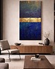obrazy Obraz artystyczny 80x160cm w kolorach granatowy indygo złoto 2
