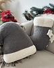 dekoracje świąteczne Poduszka Świąteczna Skarpeta Ciemna Szara Boucle 4