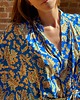 szlafroki damskie Szlafrok narzutka kimono w orientalny wzór na niebieskim 1