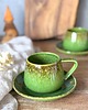 filiżanki Filiżanka ze spodkiem beczułka zielona ręcznie robiona 250 ml - Natura 2