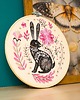 Ozdoby na ścianę Zając folk - haft w tamborku 20 cm 1
