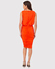 sukienki midi damskie Pomarańczowa sukienka midi z marszczoną spódnicą DA1767 BURNT ORANGE 1