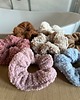 gumki do włosów Miękka, puszysta gumka do włosów scrunchie BEŻOWA 4
