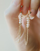 kolczyki z kamieniami Milagros, kolczyki z perłami i łańcuszkiem 3