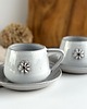 filiżanki Filiżanka ze spodkiem ręcznie robiona 250 ml - stokrotka boho 3