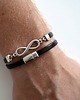 bransoletki skórzane Infinity bransoletka czarna skórzana damska 5mm 1