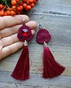 kolczyki soutache Bordowe - kolczyki sutasz z chwostami 2