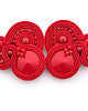 kolczyki soutache Czerwone małe kolczyki soutache 2