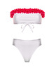 stroje kąpielowe i kostiumy kąpielowe damskie Komplet bikini biały top z kwiatami 3D Laura Flower 9
