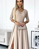 sukienki maxi damskie 309-10 AMBER koronkowa elegancka suknia z dekoltem i rozcięciem na nogę 4