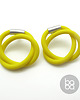kolczyki wire wrapping Żółte kolczyki z kauczuku i srebra (M) 2
