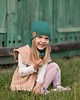 czapki dziecięce Czapka z kominem dziecięca wiosenna - zieleń 2