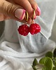 kolczyki z masy plastycznej Kolczyki z maliną. Polimerowa glina. Handmade Polska 3