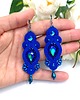 kolczyki soutache Orina kolczyki sutasz chabrowe długie wieczorowe z kryształami 1