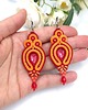 kolczyki soutache Verra kolczyki sutasz pomarańczowe lekkie wiosnne z kryształkamii 1