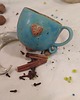 kubki Kubek ceramiczny z serduszkiem turkusowy,  Hand made 4