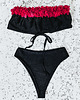 stroje kąpielowe i kostiumy kąpielowe damskie LAURA FLOWER Black Bikini Z Kwiatami Komplet 7