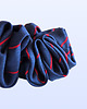 gumki do włosów Scrunchie MIDI granatowa w czerwone paseczki 1