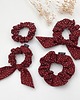gumki do włosów Scrunchie Slim Bordo wzorki 1
