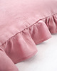 poduszki gładkie Lniana Poszewka Z Falbanką DUSTY PINK 3