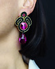 kolczyki soutache Róż, czerń i złoto-  kolczyki soutache 1