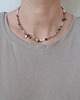 chokery Naszyjnik choker BOHO ART granat, turmalin, kwarc różowy 2