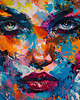 obrazy Obraz na płótnie - 100x70 cm Kolorowy portret (1-0576) 1