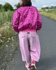 spodnie materiałowe damskie Wrzosowe spodnie culotte 5