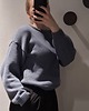 swetry damskie  Sweter szaro-niebieski krótki bawełniany miękki oversize 1