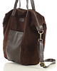 torby na ramię Torba skórzana zamszowa shopper z kieszeniami -ciemny brąz 3