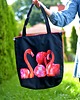 torby na ramię Torba shopper na zakupy wodoodporna shopperka flamingi 2