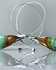 kolczyki wire wrapping Srebrne kolczyki koła z tkaniną mięta złoto 2
