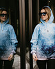 bluza z kapturem damska Damska Bluza z kapturem DR.CROW Blue Grunge 1