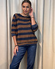 bluza bez kaptura damska Bluza w paski Cioccolato 4