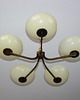 lampy wiszące Mosiężny żyrandol, lata 30 5