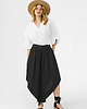 spodnie materiałowe damskie Asymetryczne spodnie cullote Amelia czarne 3