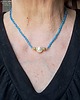 chokery Boho minimalistycznie z perełką w niebieskościach Urok prostoty Prezent 1