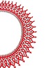 kolie Krywulka z czeskich koralików czerwona ażurowa kolia folk handmade 1