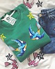 bluza bez kaptura damska Zielona bluza damska bez kaptura z jaskółkami 1