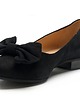 baleriny damskie Baleriny Skórzane zamszowe z ozdobną kokardą  (6783) 4