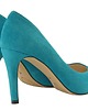 czółenka damskie Czółenka skórzane wysokie na szpilce - turkus   (4456 ) 4