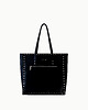 torby na ramię Shopper "Night" czarna satynowa skóra, szer 35cm 1