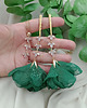 kolczyki chwosty Kolczyki chwosty butelkowe kwiaty, kolczyki szmaragdowe, kolczyki Emerald 1