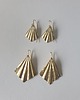 kolczyki z mosiądzu Kolczyki ORIGAMI duże wachlarze, mosiądz surowy złoty 5