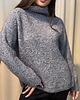 swetry damskie  Sweter golf boucle Grigio 1