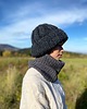 szale damskie Komin merino w prążki Soft Snood - Antracyt 1