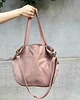 torby na ramię Brudny pastelowy róż skórzana torba z dużymi kieszeniami 8