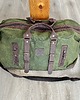 torby podróżne Duża torba podróżna ze skóry i bawełny zielono-brązowa w stylu Vintage. 2