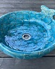 umywalki UM58 Duża turkusowa ceramiczna umywalka ryba, okrągła. 2