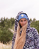 bluza z kapturem damska Candy long black/white zebra 1